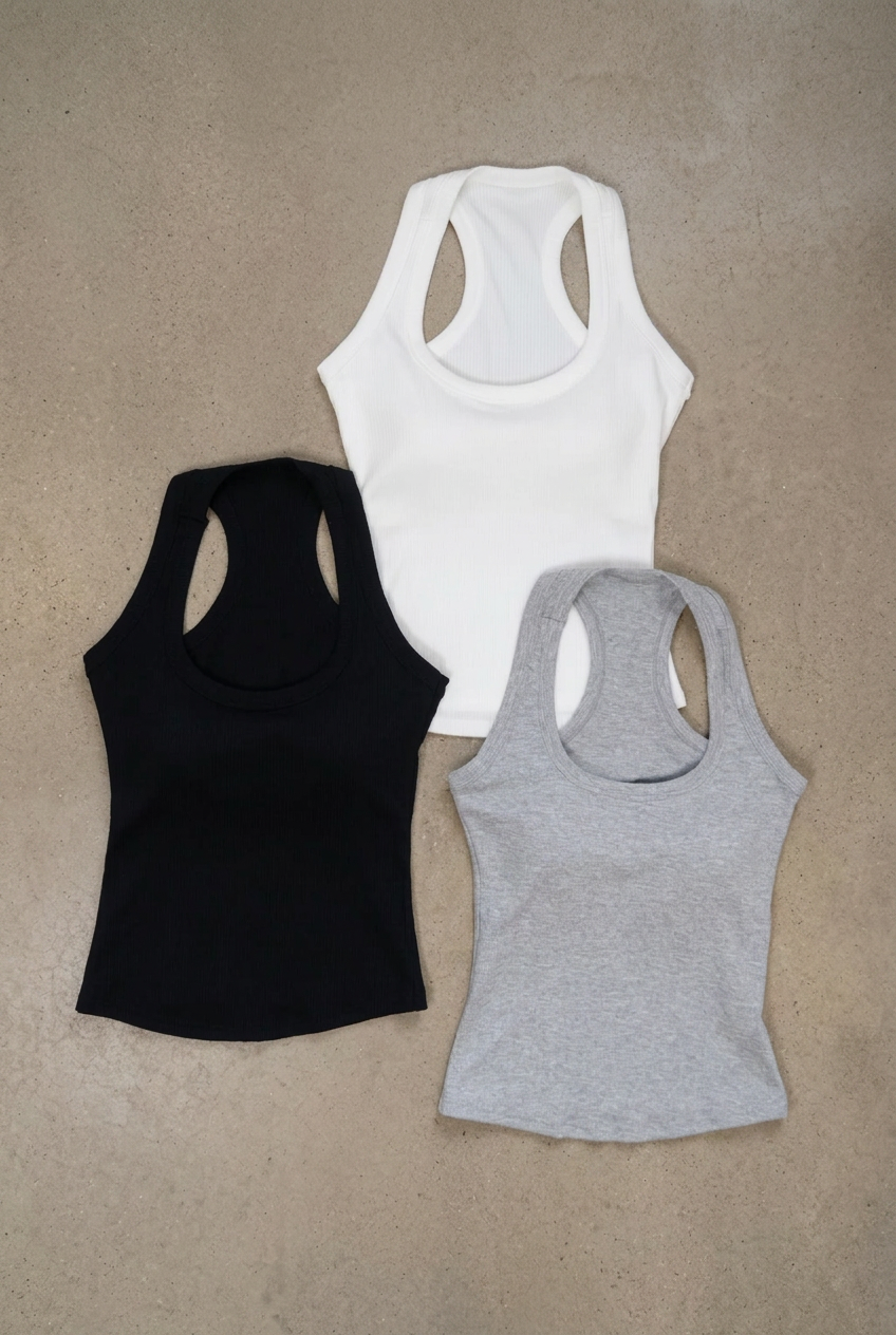 Remeras Véra en blanco, negro y gris